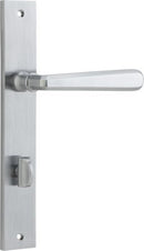 IVER Copenhagen Door Lever Handle On Rectangular Backplate | Privacy Lever Set Only | 7 Finishes - Brushed Chrome