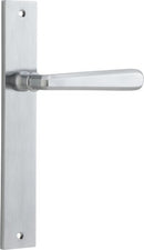 IVER Copenhagen Door Lever Handle On Rectangular Backplate | Passage Lever Set Only | 7 Finishes - Brushed Chrome