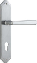 Iver Copenhagen Door Lever Handle on Shouldered Backplate | Entrance Lever Set Only | 7 Finishes - Brushed Chrome