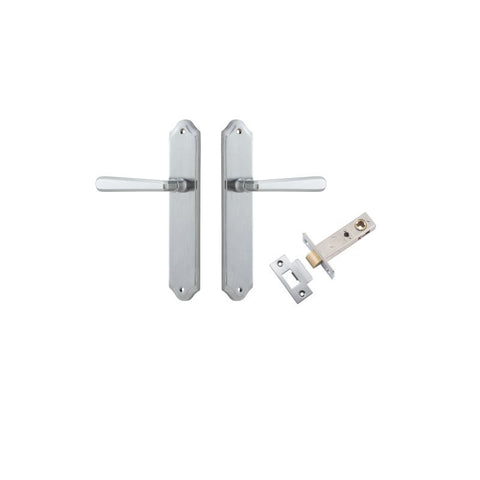 Iver Copenhagen Door Lever Handle on Shouldered Backplate | Passage Kit | 7 Finishes - Brushed Chrome