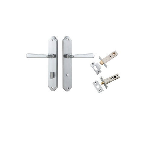 Iver Copenhagen Door Lever Handle on Shouldered Backplate | Separate Privacy Kit | 7 Finishes - Brushed Chrome