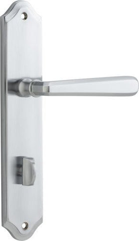 Iver Copenhagen Door Lever Handle on Shouldered Backplate | Privacy Lever Set Only | 7 Finishes - Brushed Chrome