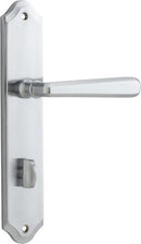Iver Copenhagen Door Lever Handle on Shouldered Backplate | Privacy Lever Set Only | 7 Finishes - Brushed Chrome