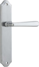 Iver Copenhagen Door Lever Handle on Shouldered Backplate | Passage Lever Set Only | 7 Finishes - Brushed Chrome
