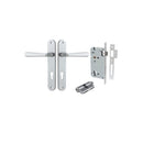 Iver Copenhagen Solid Brass Door Lever on Oval Backplate | Entrance Kit (Key/Key) | 7 Finishes - Brushed Chrome