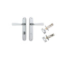 Iver Copenhagen Solid Brass Door Lever on Oval Backplate | Separate Privacy Kit | 7 Finishes - Brushed Chrome