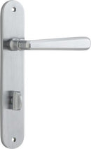 Iver Copenhagen Solid Brass Door Lever on Oval Backplate | Privacy Lever Set Only | 7 Finishes - Brushed Chrome