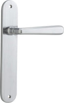 Iver Copenhagen Solid Brass Door Lever on Oval Backplate | Passage Lever Set Only | 7 Finishes - Brushed Chrome