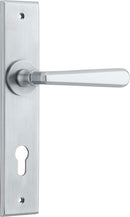 Iver Copenhagen Door Lever on Chamfered Backplate — Entrance Lever Set Only