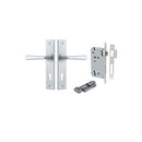 Iver Copenhagen Door Lever on Chamfered Backplate — Entrance Kit — Key/Thumb