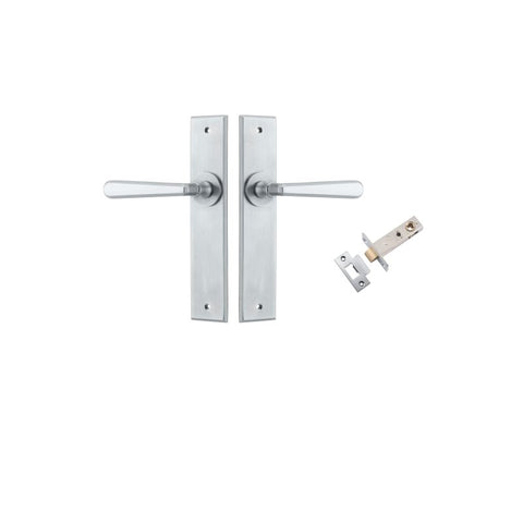 Iver Copenhagen Door Lever on Chamfered Backplate — Passage Kit