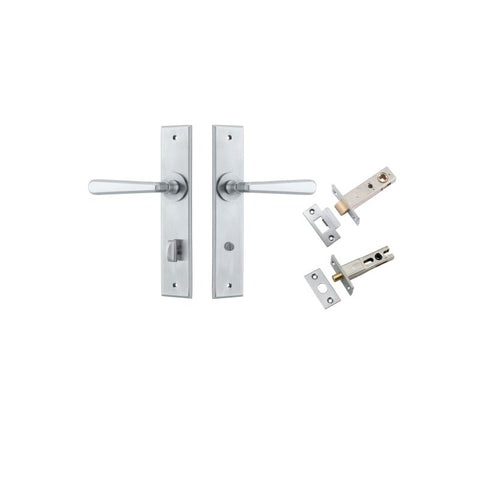 Iver Copenhagen Door Lever on Chamfered Backplate — Separate Privacy Kit