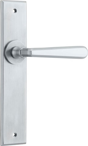Iver Copenhagen Door Lever on Chamfered Backplate — Passage Lever Set Only