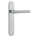 Iver Helsinki Solid Brass Door Lever on Oval Backplate | Passage Lever Set Only | 7 Finishes - Brushed Chrome