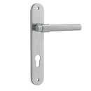 Iver Helsinki Solid Brass Door Lever on Oval Backplate | Entrance Lever Set Only | 7 Finishes - Brushed Chrome