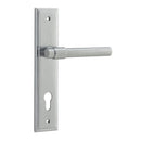 IVER Helsinki Door Lever Handle On Stepped Backplate | Entrance Lever Set Only | 7 Finishes - Brushed Chrome
