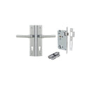 IVER Helsinki Door Lever Handle On Stepped Backplate | Entrance Kit (Key/Key) | 7 Finishes - Brushed Chrome