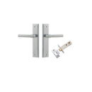 IVER Helsinki Door Lever Handle On Stepped Backplate | Passage Kit | 7 Finishes - Brushed Chrome
