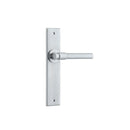 IVER Helsinki Door Lever Handle On Chamfered Backplate | Passage Lever Set Only | 7 Finishes - Brushed Chrome
