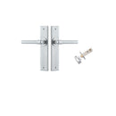 IVER Helsinki Door Lever Handle On Chamfered Backplate | Passage Kit | 7 Finishes - Brushed Chrome