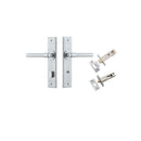 IVER Helsinki Door Lever Handle On Chamfered Backplate | Separate Privacy Kit | 7 Finishes - Brushed Chrome
