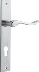 IVER Stirling Door Lever Handle On Rectangular Backplate | Entrance Lever Set Only | 8 Finishes - Brushed Chrome