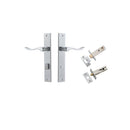 IVER Stirling Door Lever Handle On Rectangular Backplate | Separate Privacy Kit | 8 Finishes - Brushed Chrome