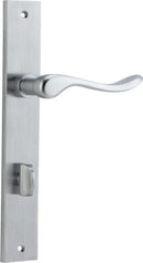 IVER Stirling Door Lever Handle On Rectangular Backplate | Privacy Lever Set Only | 8 Finishes - Brushed Chrome
