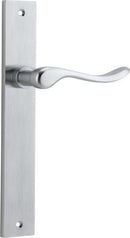 IVER Stirling Door Lever Handle On Rectangular Backplate | Passage Lever Set Only | 8 Finishes - Brushed Chrome