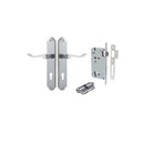 IVER Stirling Door Lever Handle On Shouldered Backplate | Entrance Kit (Key/Key) | 8 Finishes - Brushed Chrome