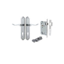 IVER Stirling Door Lever Handle On Shouldered Backplate | Entrance Kit (Key/Thumb) | 8 Finishes - Brushed Chrome