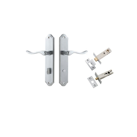 IVER Stirling Door Lever Handle On Shouldered Backplate | Separate Privacy Kit | 8 Finishes - Brushed Chrome