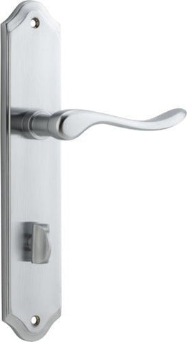IVER Stirling Door Lever Handle On Shouldered Backplate | Privacy Lever Set Only | 8 Finishes - Brushed Chrome