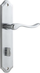 IVER Stirling Door Lever Handle On Shouldered Backplate | Privacy Lever Set Only | 8 Finishes - Brushed Chrome