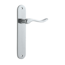 Iver Stirling Solid Brass Door Lever on Oval Backplate | Passage Lever Set Only | 8 Finishes - Brushed Chrome
