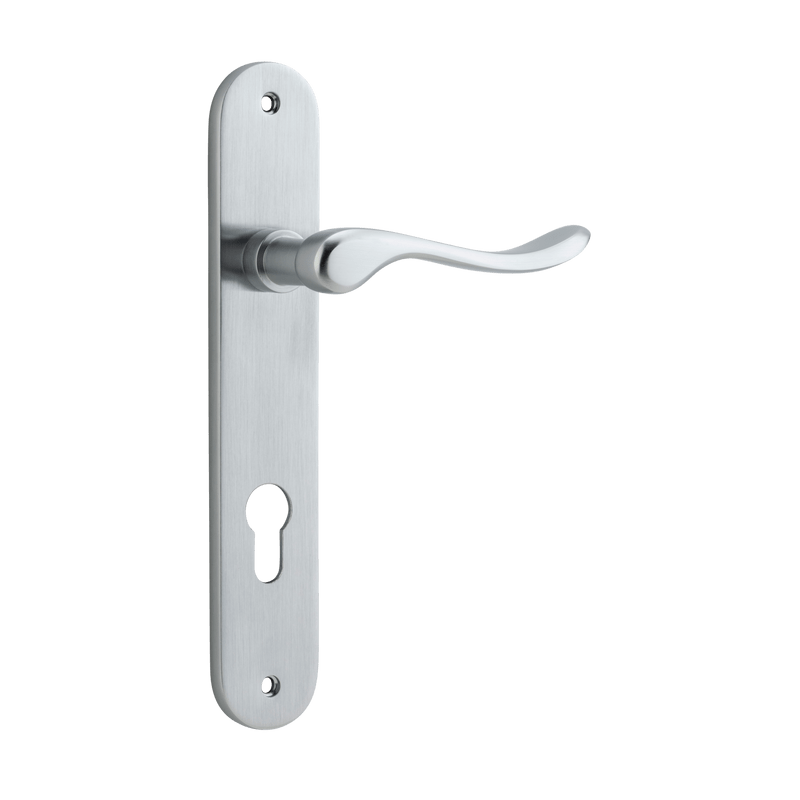 Iver Stirling Door Lever Handle On Oval Backplate - primehardware