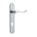 Iver Stirling Solid Brass Door Lever on Oval Backplate | Entrance Lever Set Only | 8 Finishes - Brushed Chrome
