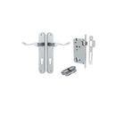 Iver Stirling Solid Brass Door Lever on Oval Backplate | Entrance Kit (Key/Key) | 8 Finishes - Brushed Chrome