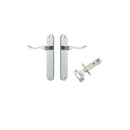 Iver Stirling Solid Brass Door Lever on Oval Backplate | Passage Kit | 8 Finishes - Brushed Chrome