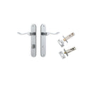 Iver Stirling Solid Brass Door Lever on Oval Backplate | Separate Privacy Kit | 8 Finishes - Brushed Chrome