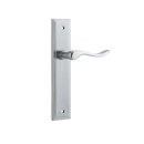IVER Stirling Door Lever Handle On Stepped Backplate | Passage Lever Set Only | 8 Finishes - Brushed Chrome