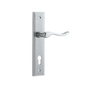 IVER Stirling Door Lever Handle On Stepped Backplate | Entrance Lever Set Only | 8 Finishes - Brushed Chrome