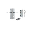 IVER Stirling Door Lever Handle On Stepped Backplate | Entrance Kit (Key/Key) | 8 Finishes - Brushed Chrome