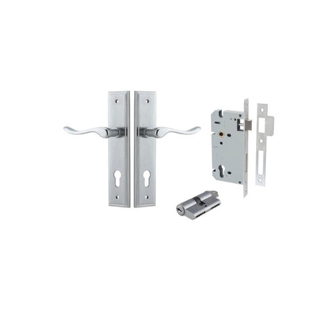 Iver Stirling Door Lever Handle On Stepped Backplate - primehardware