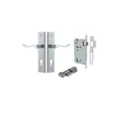 IVER Stirling Door Lever Handle On Stepped Backplate | Entrance Kit (Key/Thumb) | 8 Finishes - Brushed Chrome