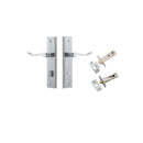 IVER Stirling Door Lever Handle On Stepped Backplate | Separate Privacy Kit | 8 Finishes - Brushed Chrome