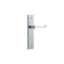 IVER Stirling Door Lever Handle On Stepped Backplate | Privacy Lever Set Only | 8 Finishes - Brushed Chrome