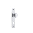 IVER Cambridge Door Knob On Chamfered Backplate | Entrance Lever Set Only | 9 Finishes - Matt Black