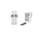 IVER Cambridge Door Knob On Chamfered Backplate | Entrance Kit (Key/Thumb) | 9 Finishes - Brushed Chrome