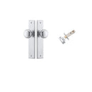 IVER Cambridge Door Knob On Chamfered Backplate | Passage Kit | 9 Finishes - Brushed Chrome